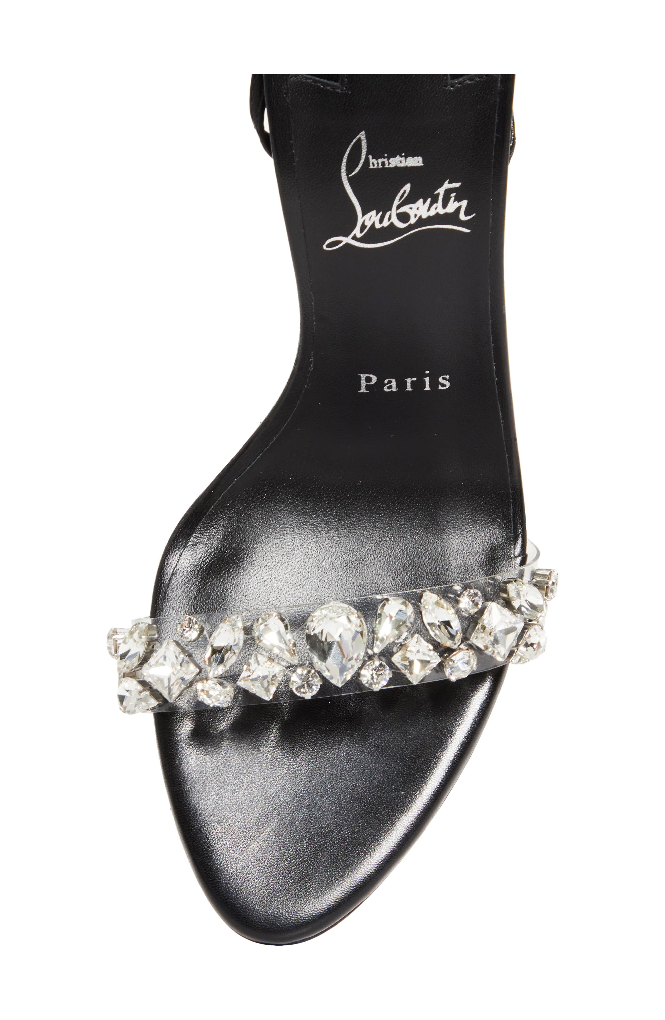 Christian Louboutin Fanny Jolly Sandal, Alternate, color, Crystal/ Black