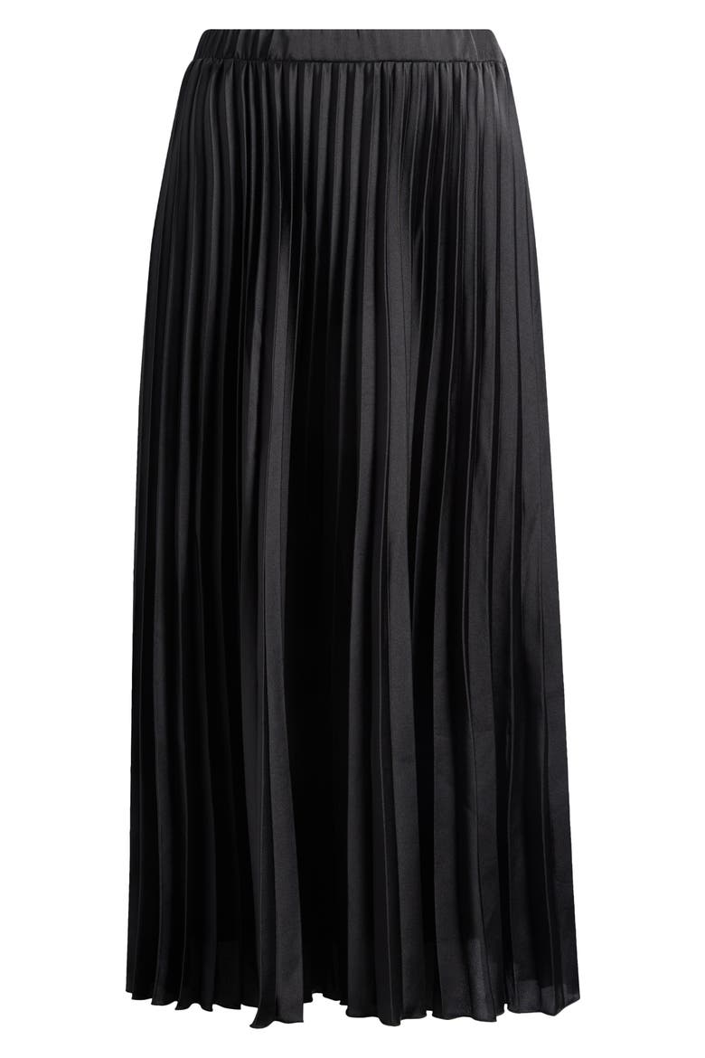 Pleated Midi Skirt, Alternate, color, RICH BLACK 060