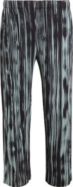 Homme Plissé Issey Miyake Brushstroke Stripe Pleated Pants