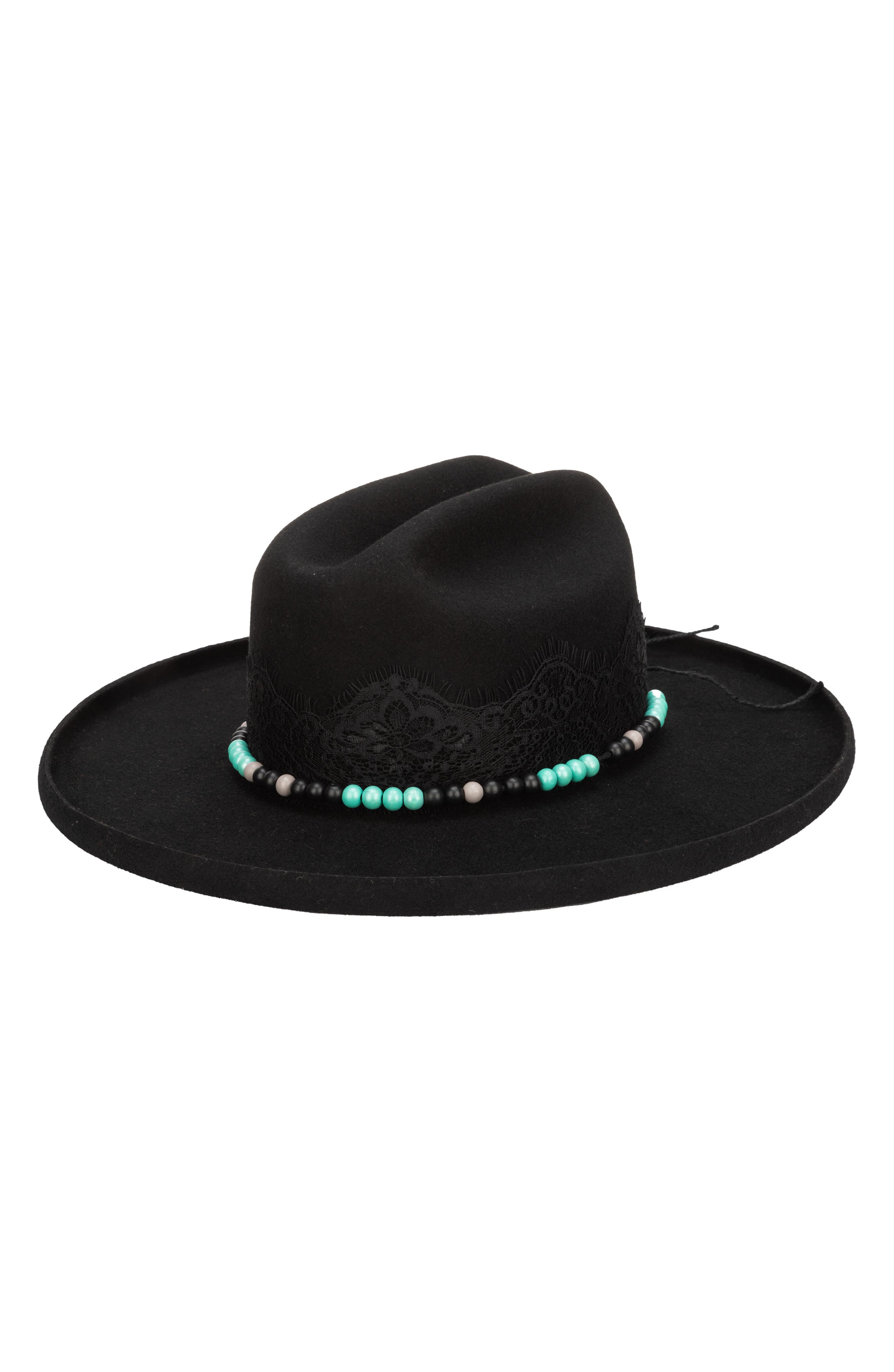San Diego Hat Lace Trim Wool Felt Fedora Hat