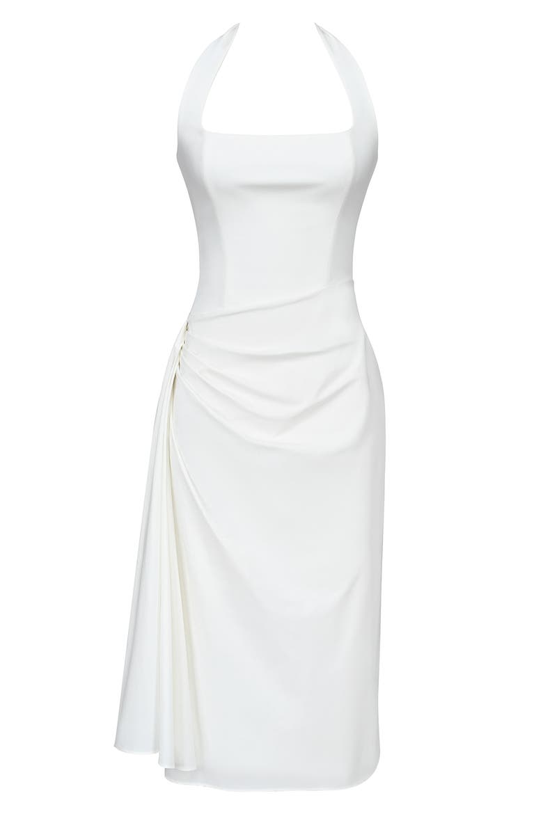 Tallulah Halter Neck Midi Dress, Alternate, color, WHITE