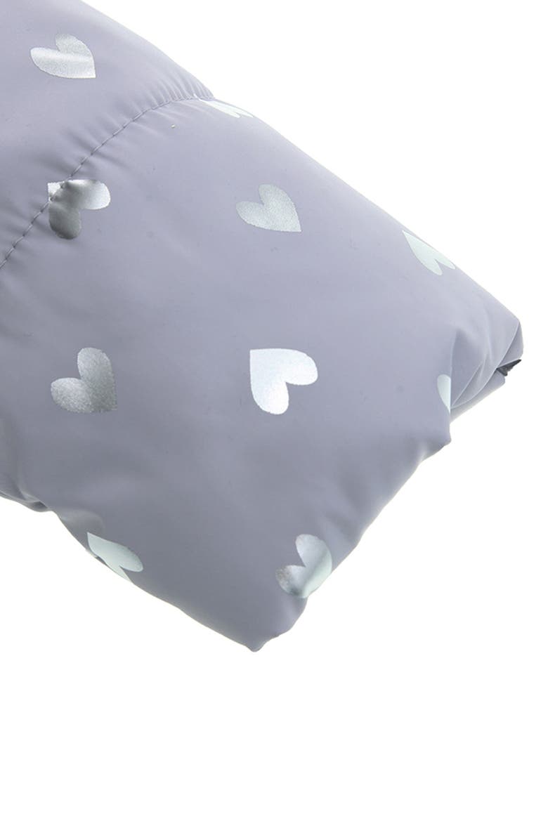 Rokka&Rolla Soft Fleece Lined Bunny Puffer Jacket, Alternate, color, Gray/ Heart Foil Print