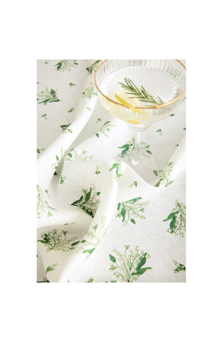 Solino Home Linen Table Runner for Dining Table, Holiday and Everyday Table Decor - Lily of the Valley, Alternate, color,