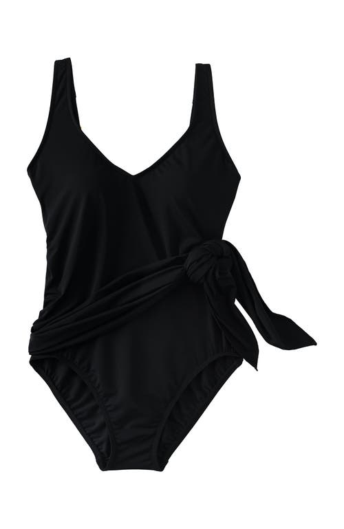 LANDS' END LANDS' END SLENDER SUIT FAUXKINI ONE PIECE SWIMSUIT
