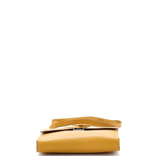 Pre-owned Hermes Hermes Clic Wallet On Strap Chevre Mysore 16 In Yellow