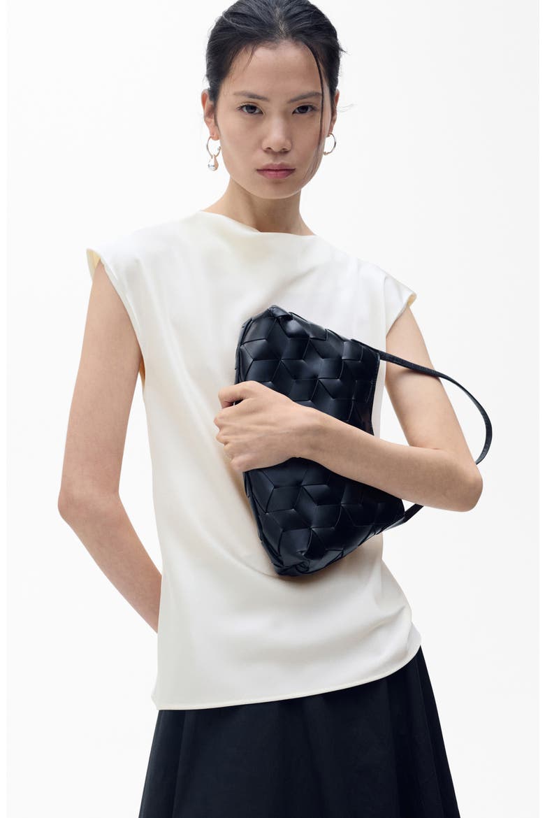 Draped Satin Top, Alternate, color, OFF WHITE