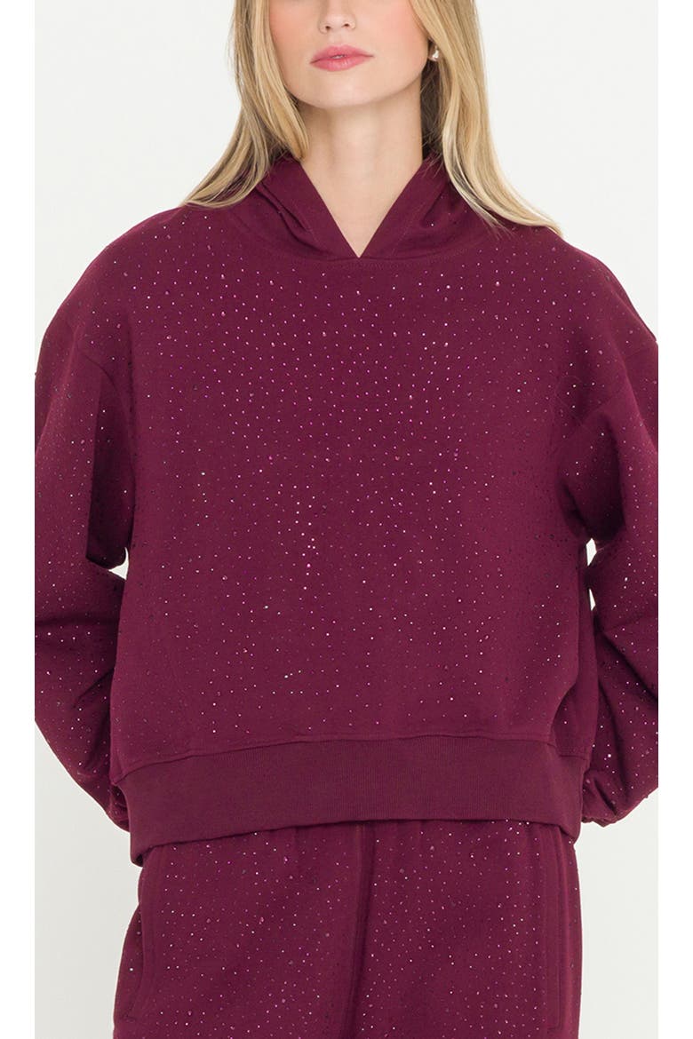 Renae Compact Crystal Hoodie, Alternate, color, Red