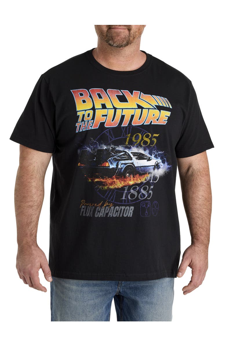 True Nation by DXL Big & Tall Back To The Future Graphic Tee, Main, color, Black