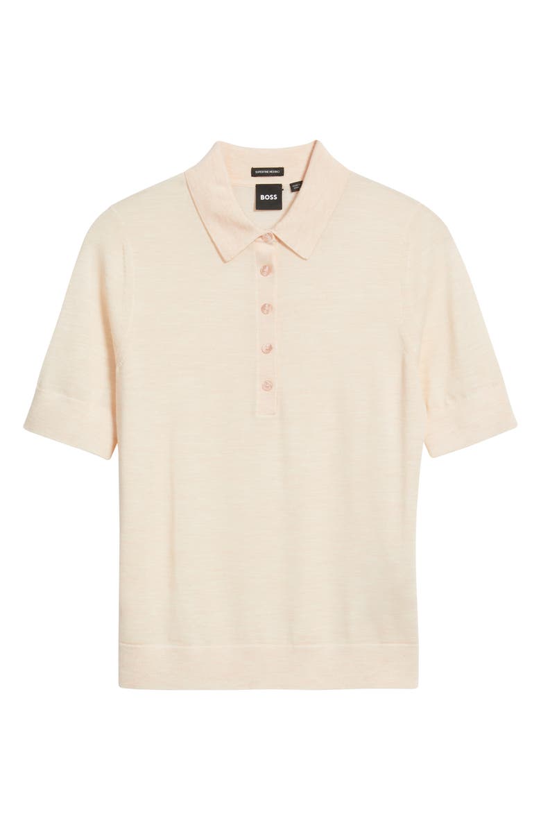 BOSS Fidenka Merino Wool Polo, Alternate, color, Soft Pearl