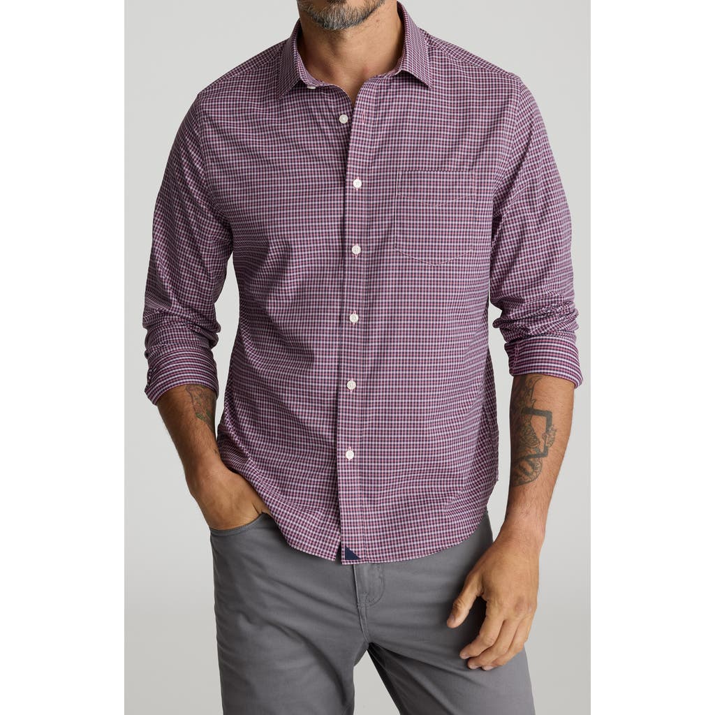 Untuckit Delune Check Performance Button-up Shirt In Purple
