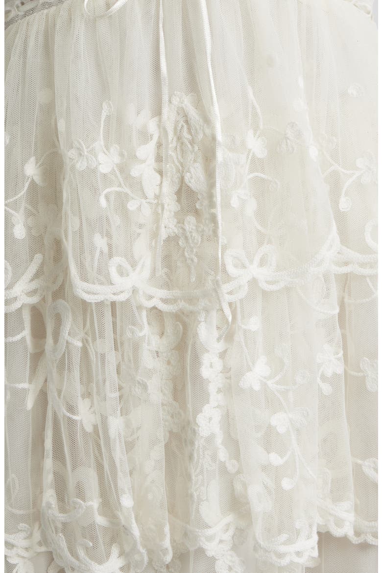 Tuli Lace Layered Ruffle Minidress, Alternate, color, IVORY