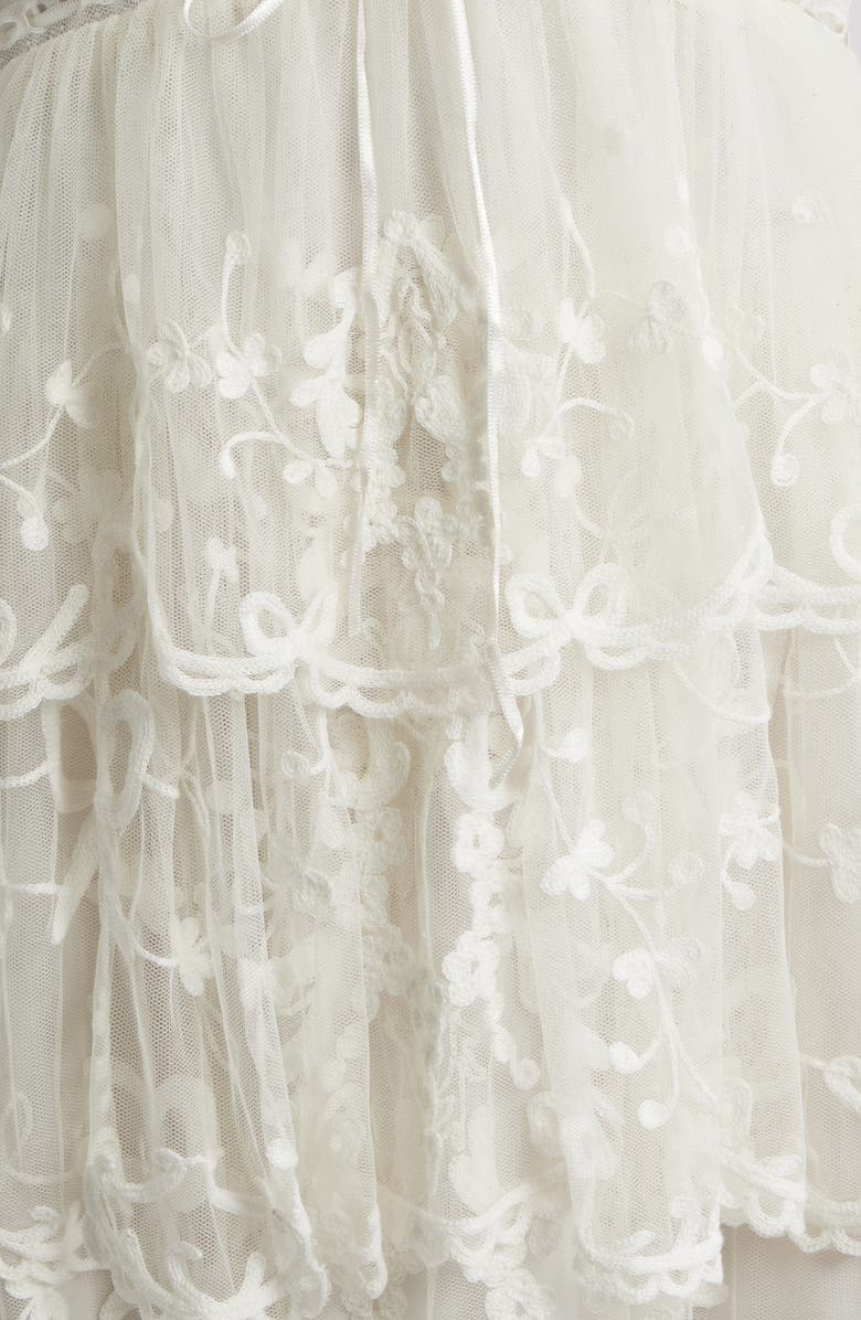 LoveShackFancy Tuli Lace Layered Ruffle Minidress, Alternate, color, 