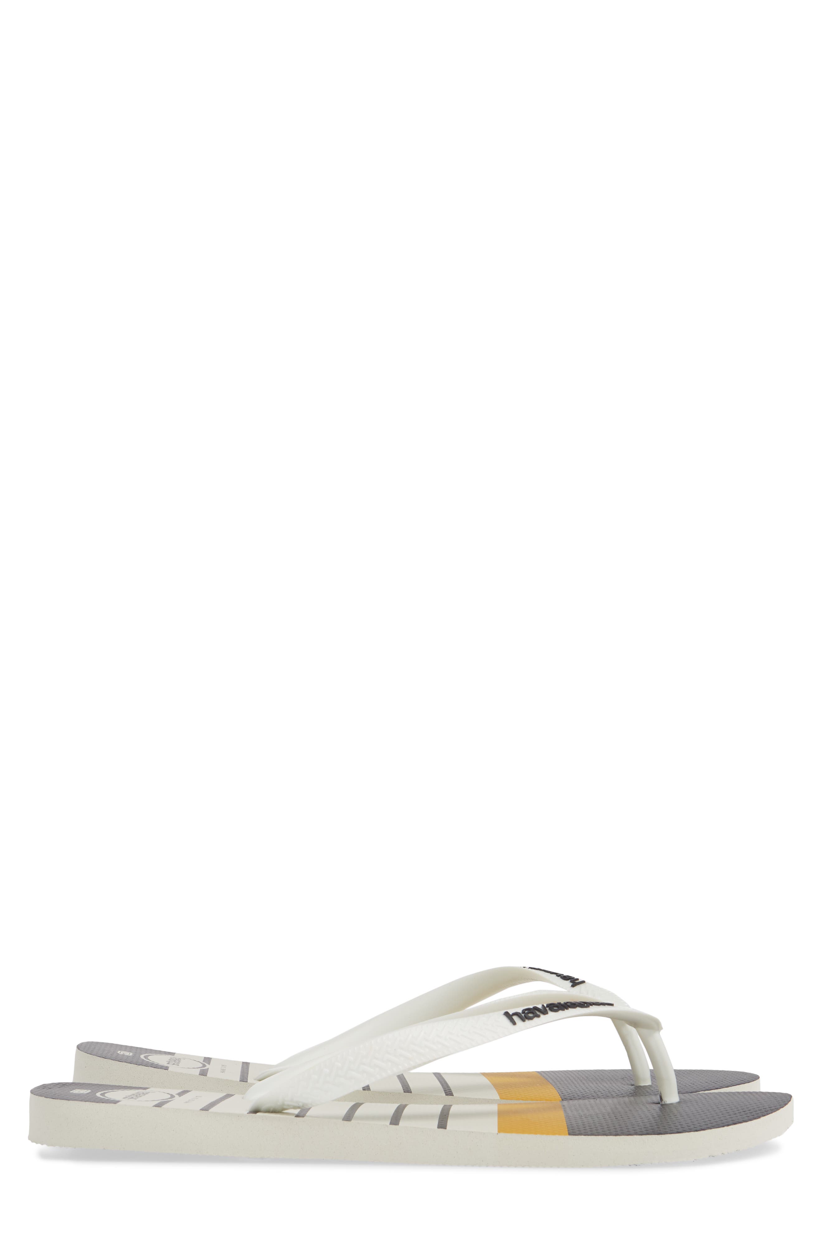 Top Nautical Flip Flop, Alternate, color, WHITE/ WHITE