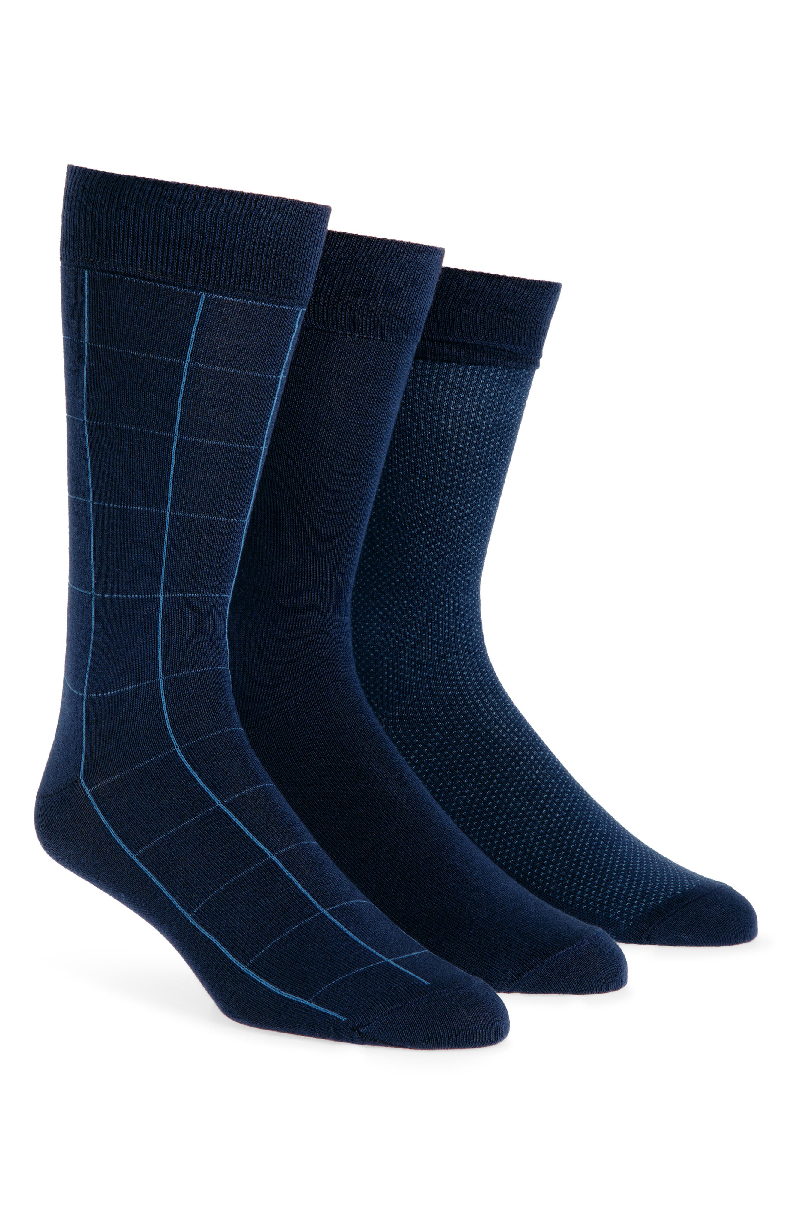 Lorenzo Uomo Assorted 3-Pack Cotton Blend Dress Socks