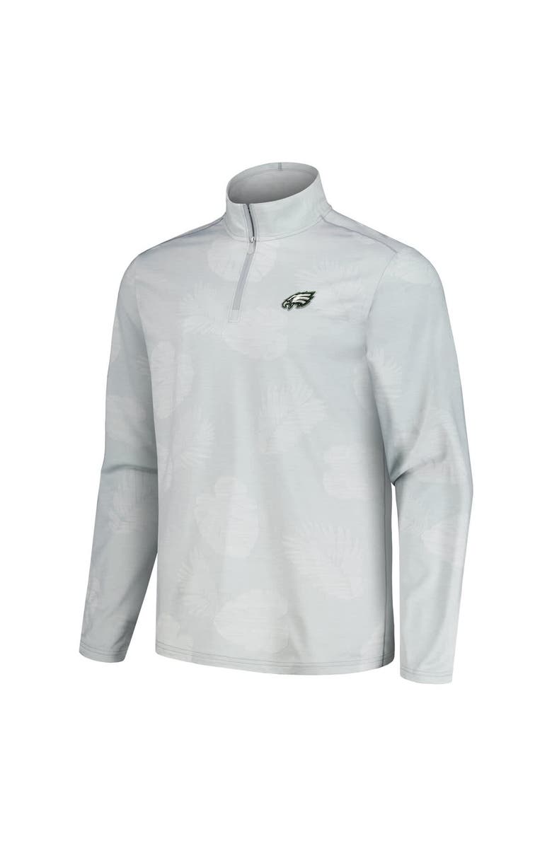 Tommy Bahama Men's Tommy Bahama Gray Philadelphia Eagles Delray Frond IslandZone Half-Zip Sweatshirt, Alternate, color, Gray