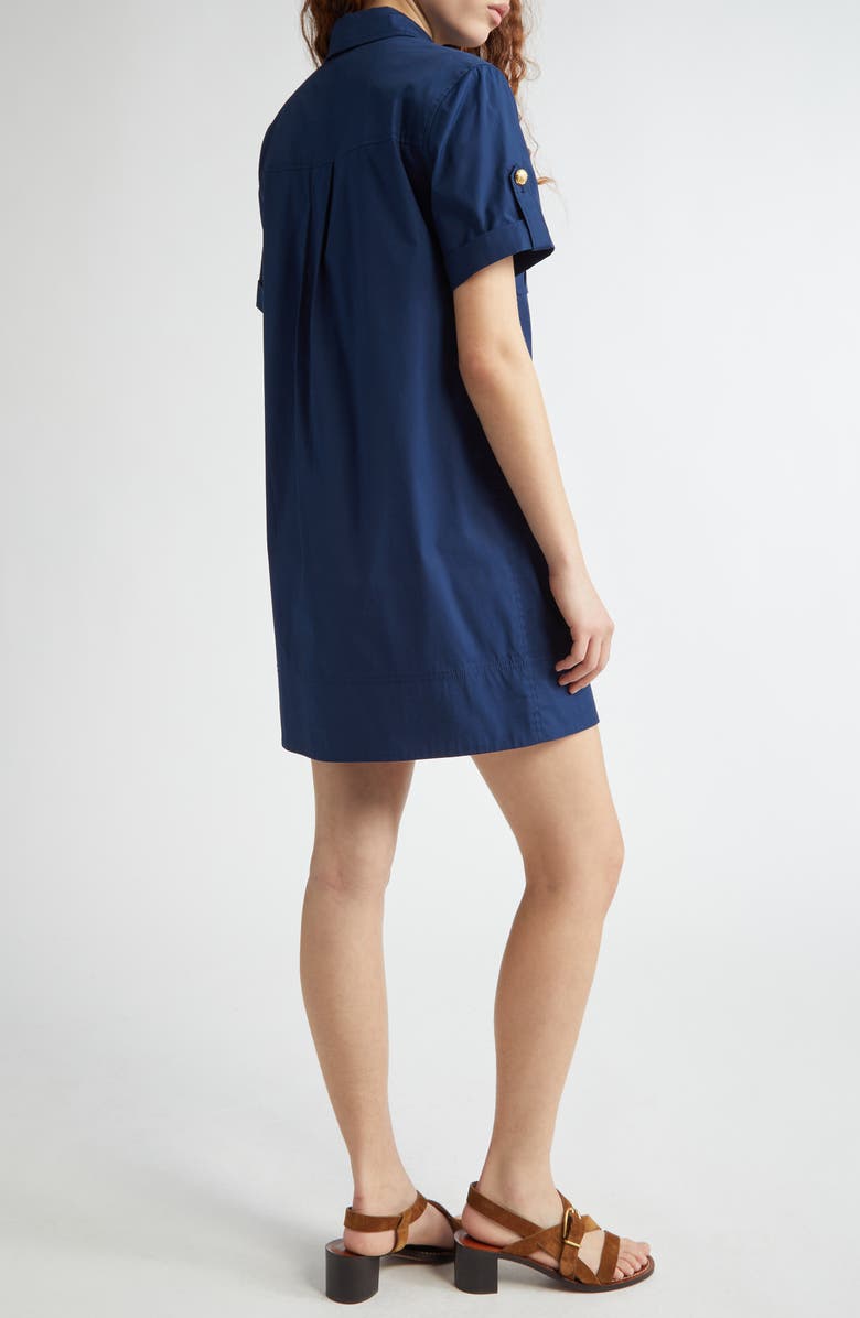 Veronica Beard Lucca Stretch Cotton Minidress, Alternate, color, Navy