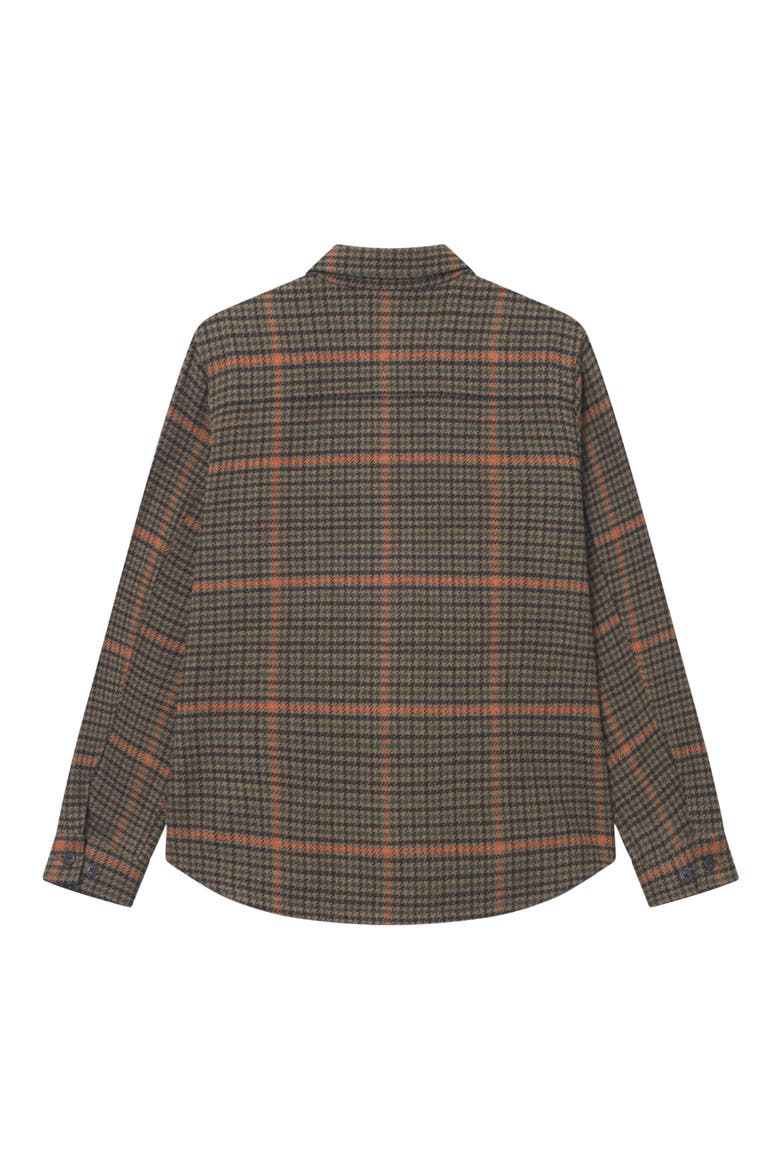 Kody Houndstooth Wool Blend Overshirt, Alternate, color, TEAK