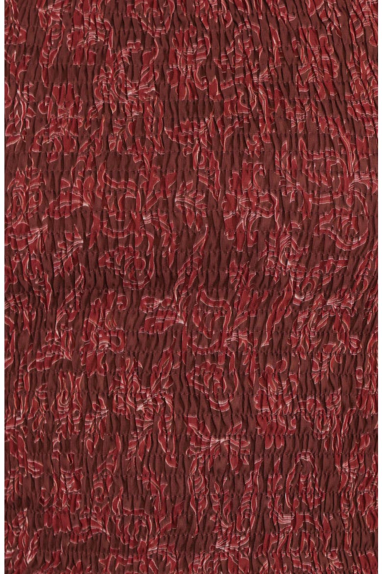 Alberta Shirred Crop Top, Alternate, color, BURGUNDY PAISLEY