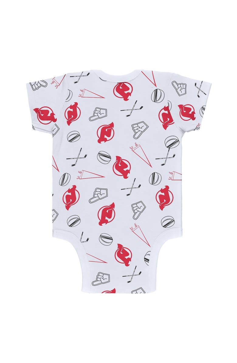WEAR by Erin Andrews Newborn & Infant Gray/White/Red New Jersey Devils Three-Piece Turn Me Around Bodysuit & Pants Set, Alternate, color, 