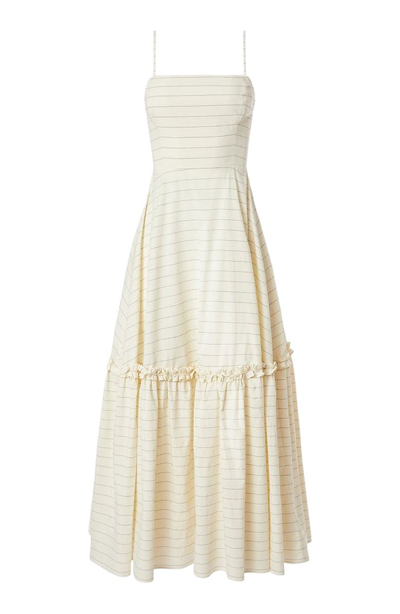 WeWoreWhat Ruffle Flare Midi Dress, Alternate, color, Antique Wht Mlt