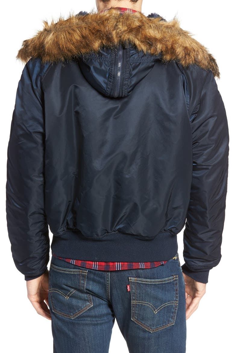 N-2B Short Hooded Parka, Alternate, color, REPLICA BLUE
