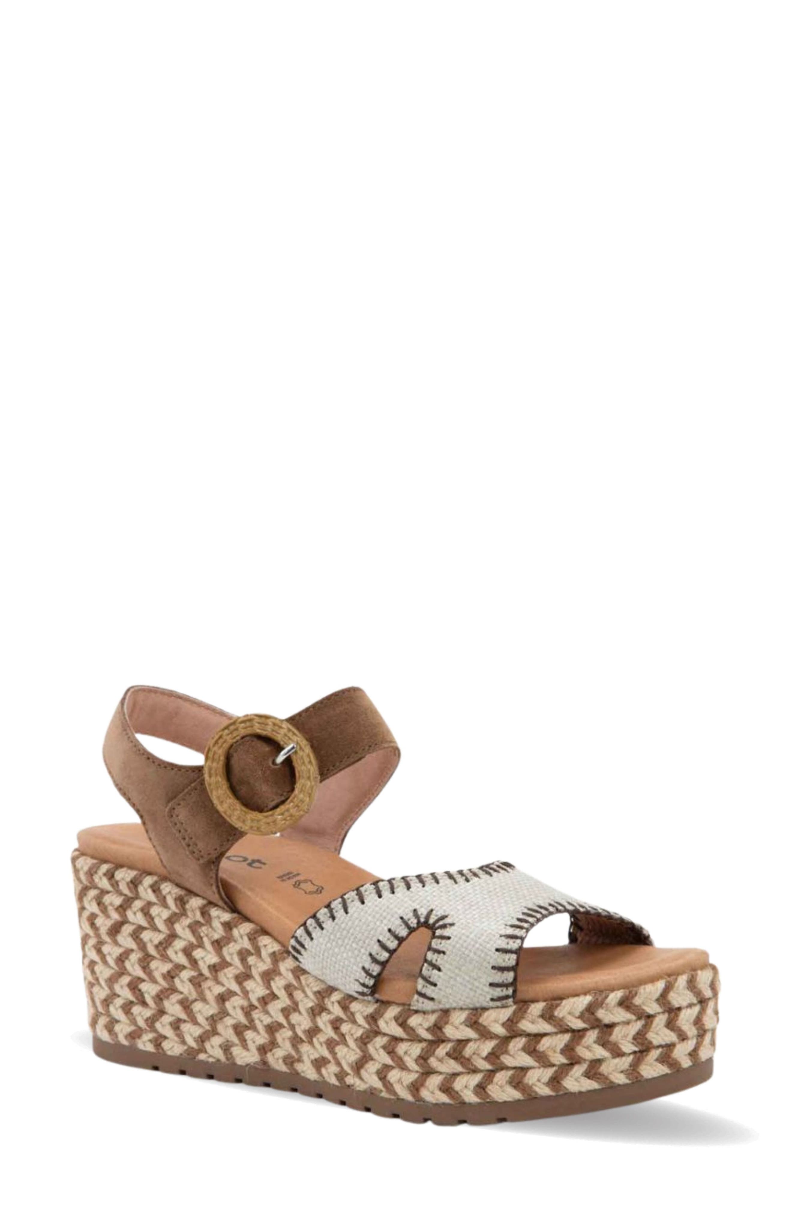 Naot Majorca Platform Sandal, Main, color, Brown Cedar/ Raffia