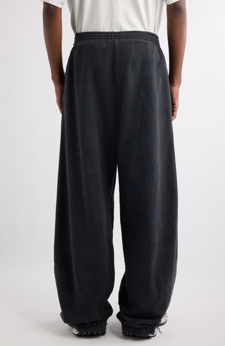 Balenciaga Planet Earth Baggy Distressed Cotton Graphic Sweatpants, Alternate, color, 