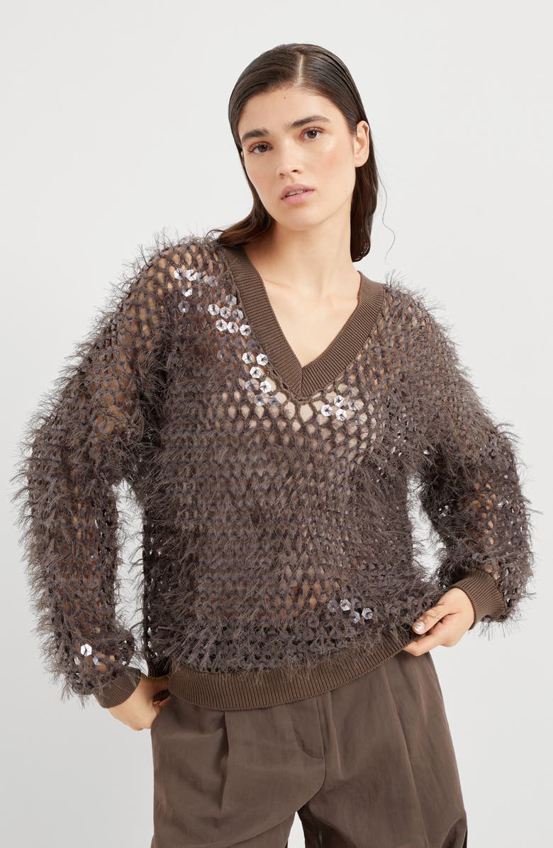 Brunello Cucinelli Dazzling Embroidery sweater, Alternate, color, 