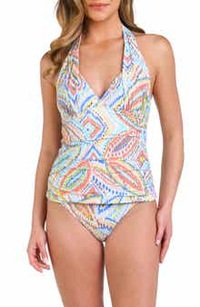 La Blanca Sunbaked Jewels Halter Tankini Top