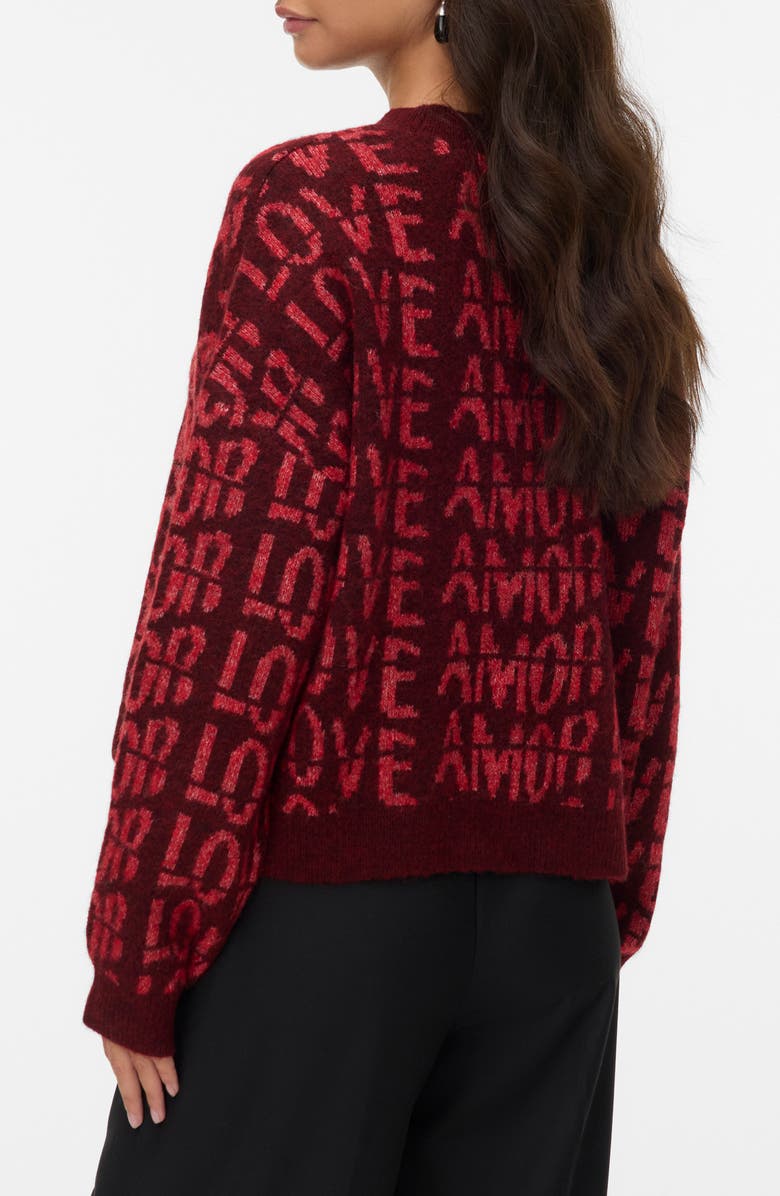 VERO MODA Love Pullover Sweater, Alternate, color, Syrah Detail Melange