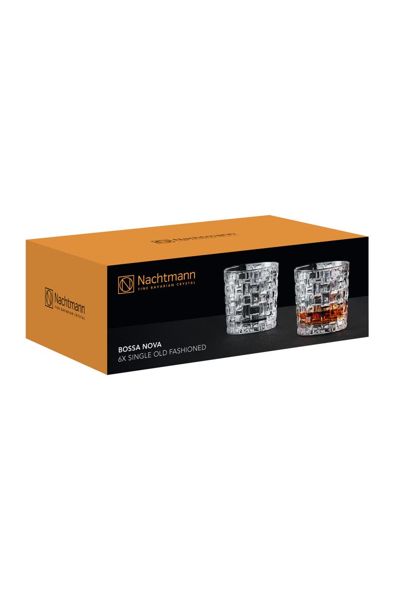 Bossa Nova Set of 6 Single Old Fashioned Glasses, 8oz, Alternate, color, Clear