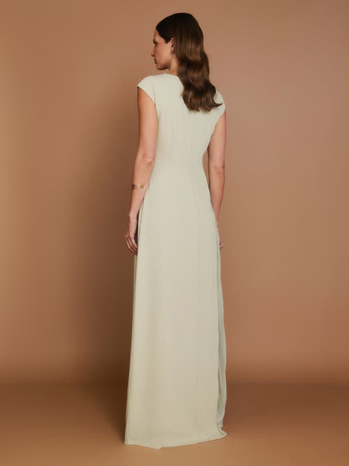 Six Stories Pleated Skirt Cap Sleeve Maxi Dress In Green