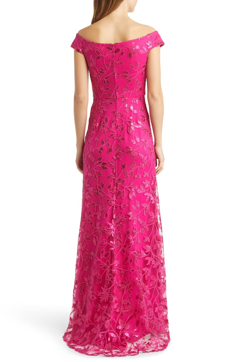 Tadashi Shoji Embellished Off the Shoulder Gown, Alternate, color, 