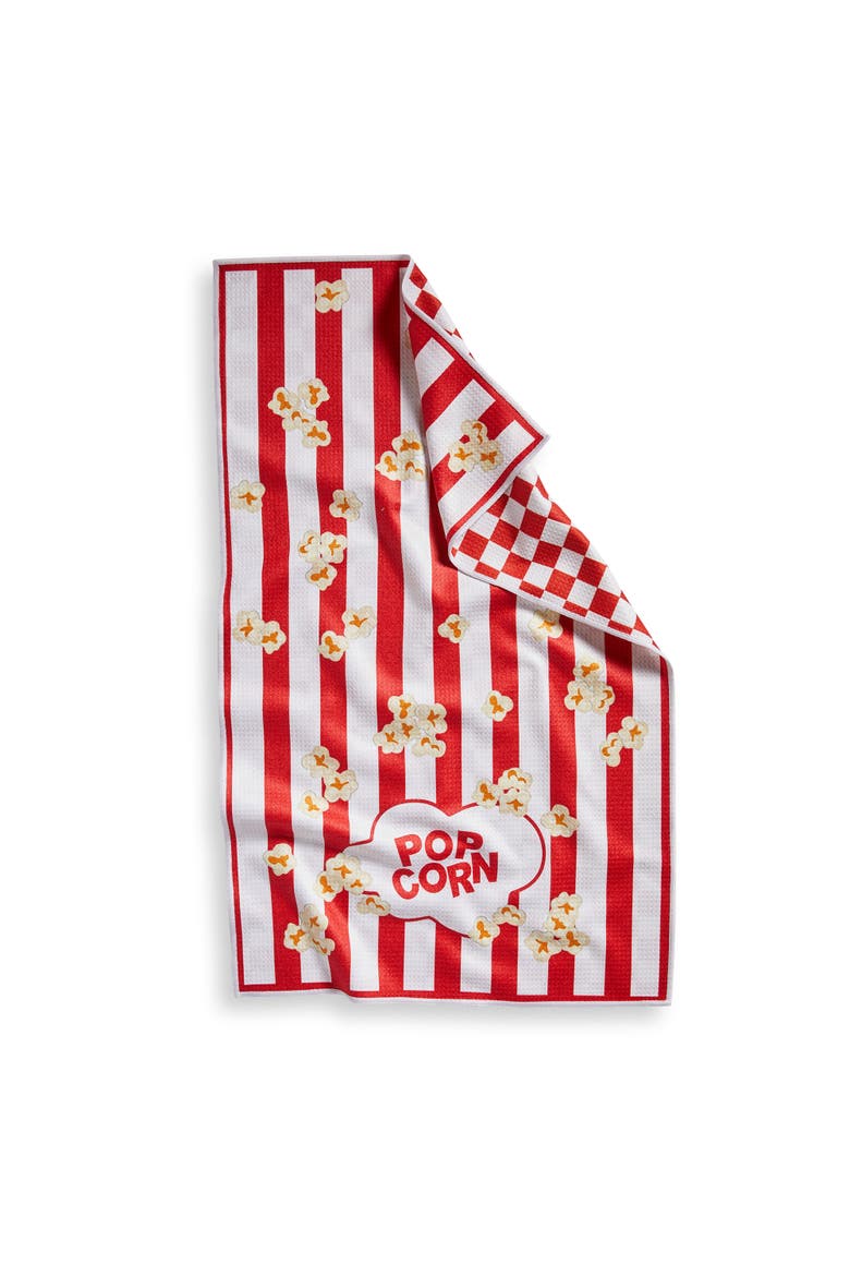 Super Absorbent Kitchen Towel Popcorn Super Absorbent Dishtowel Red Multi 18 x 30 in Everyday, Main, color, Red