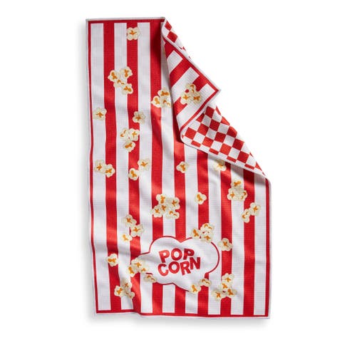 Super Absorbent Kitchen Towel Popcorn Super Absorbent Dishtowel Red Multi 18 x 30 in Everyday