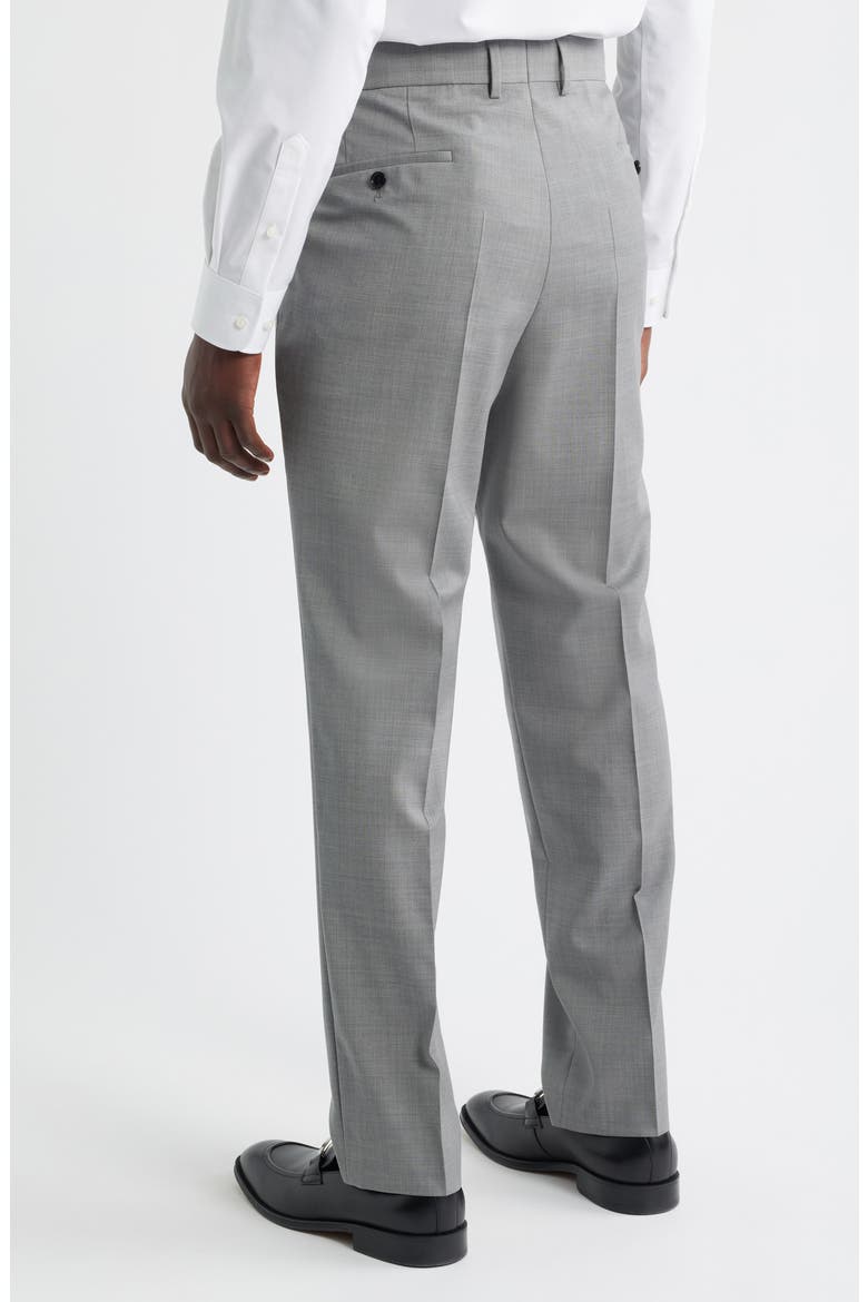 George Flat Front Wool Suit Pants, Alternate, color, SILVER