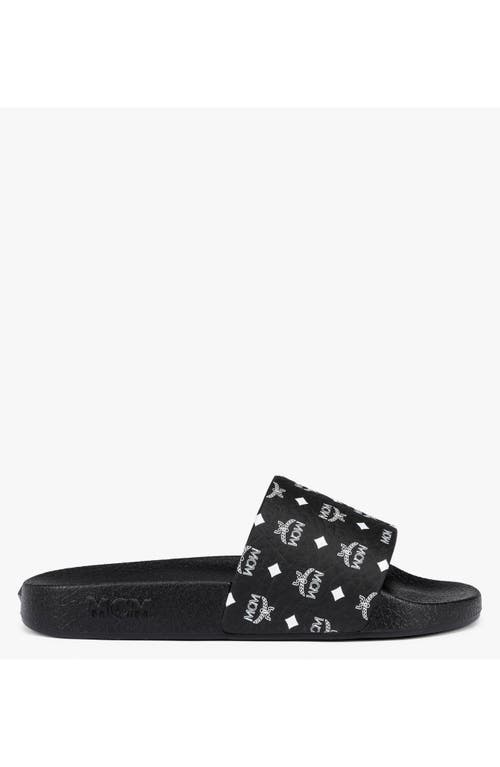 MCM MCM MONOGRAM PRINT RUBBER SLIDES