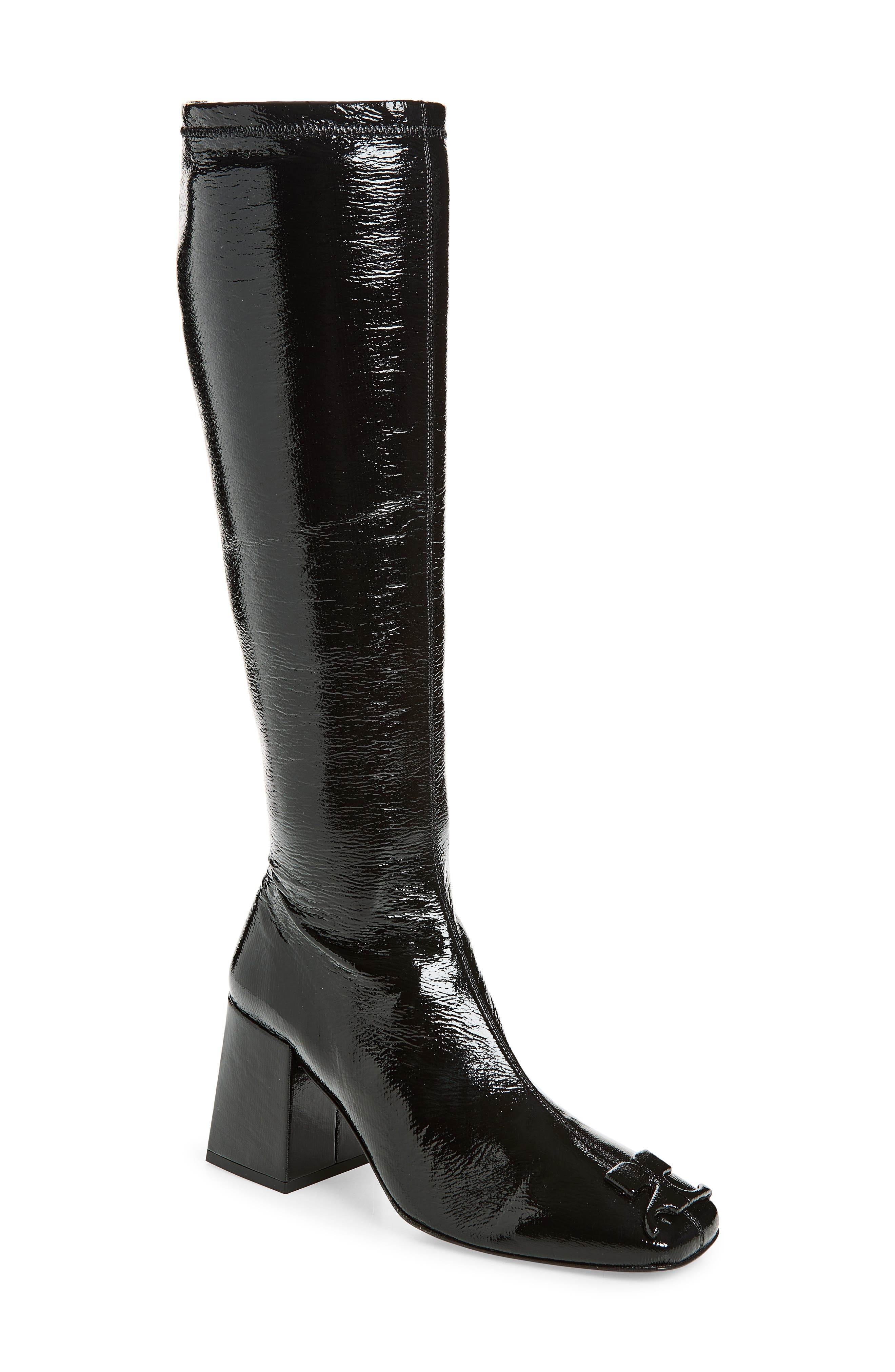 Courrèges Re-edition Vinyl Knee High Boot, Main, color, Black