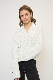 Central Park West Tasha Cable Chenille Half Zip
