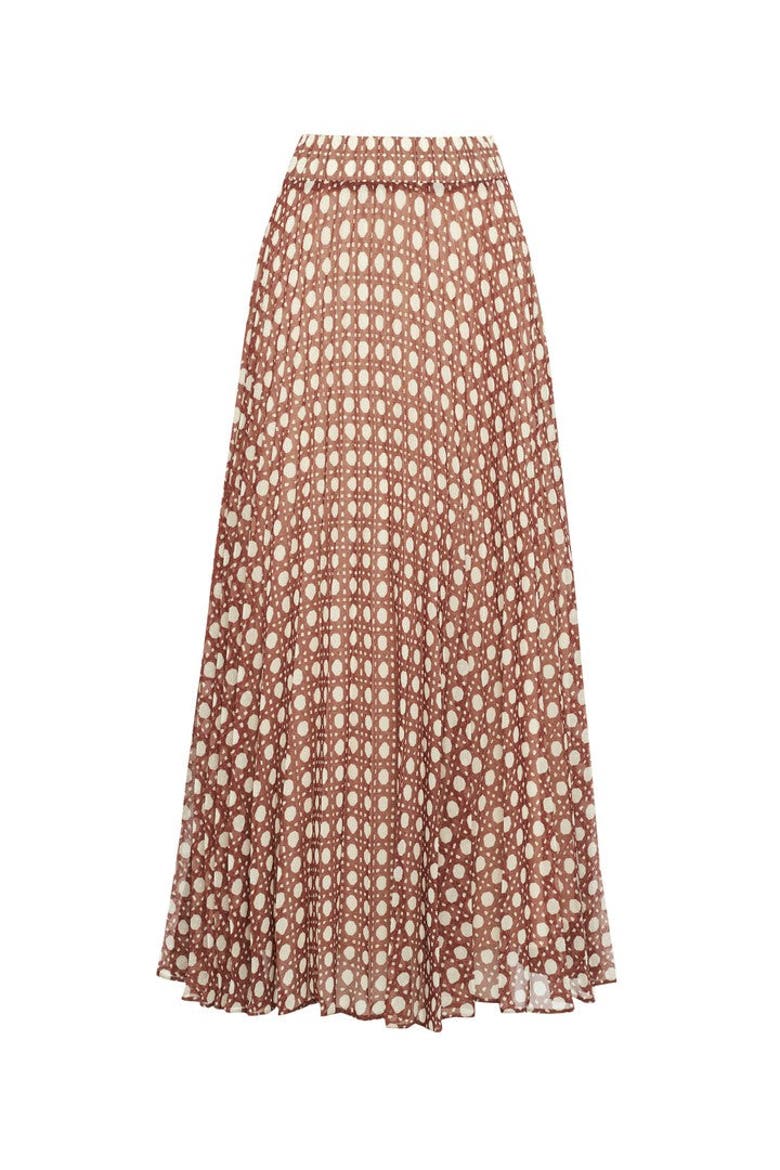 Anita Midi Skirt, Alternate, color, Brown