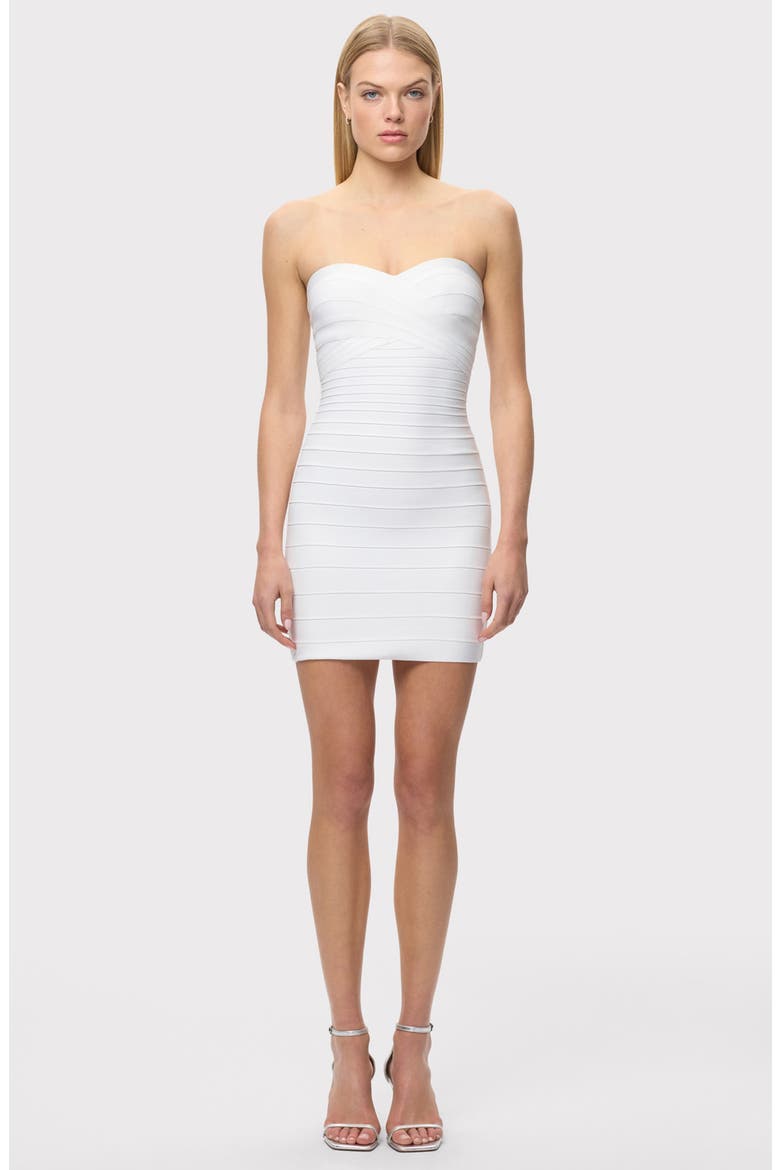 This Isla Strapless Bandage Minidress, Alternate, color, ALABASTER