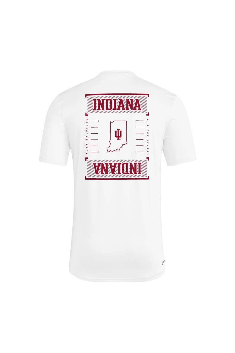 Men's adidas White Indiana Hoosiers Locker Football Icon AEROREADY Pre-Game T-Shirt, Alternate, color, White