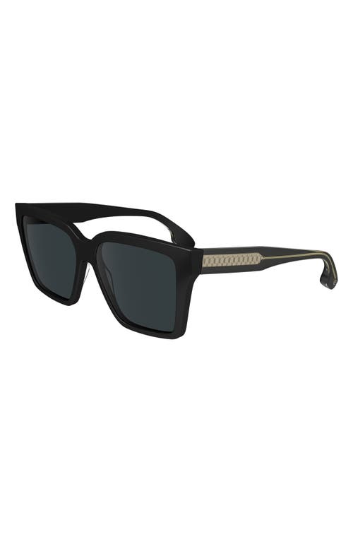 Victoria Beckham 57mm Chain Rectangular Sunglasses In Black