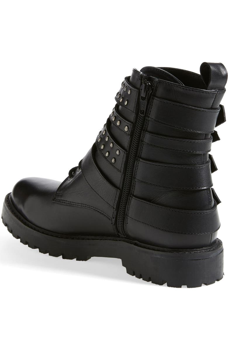 Topshop 'Apply' Lace-Up Biker Boot, Alternate, color,