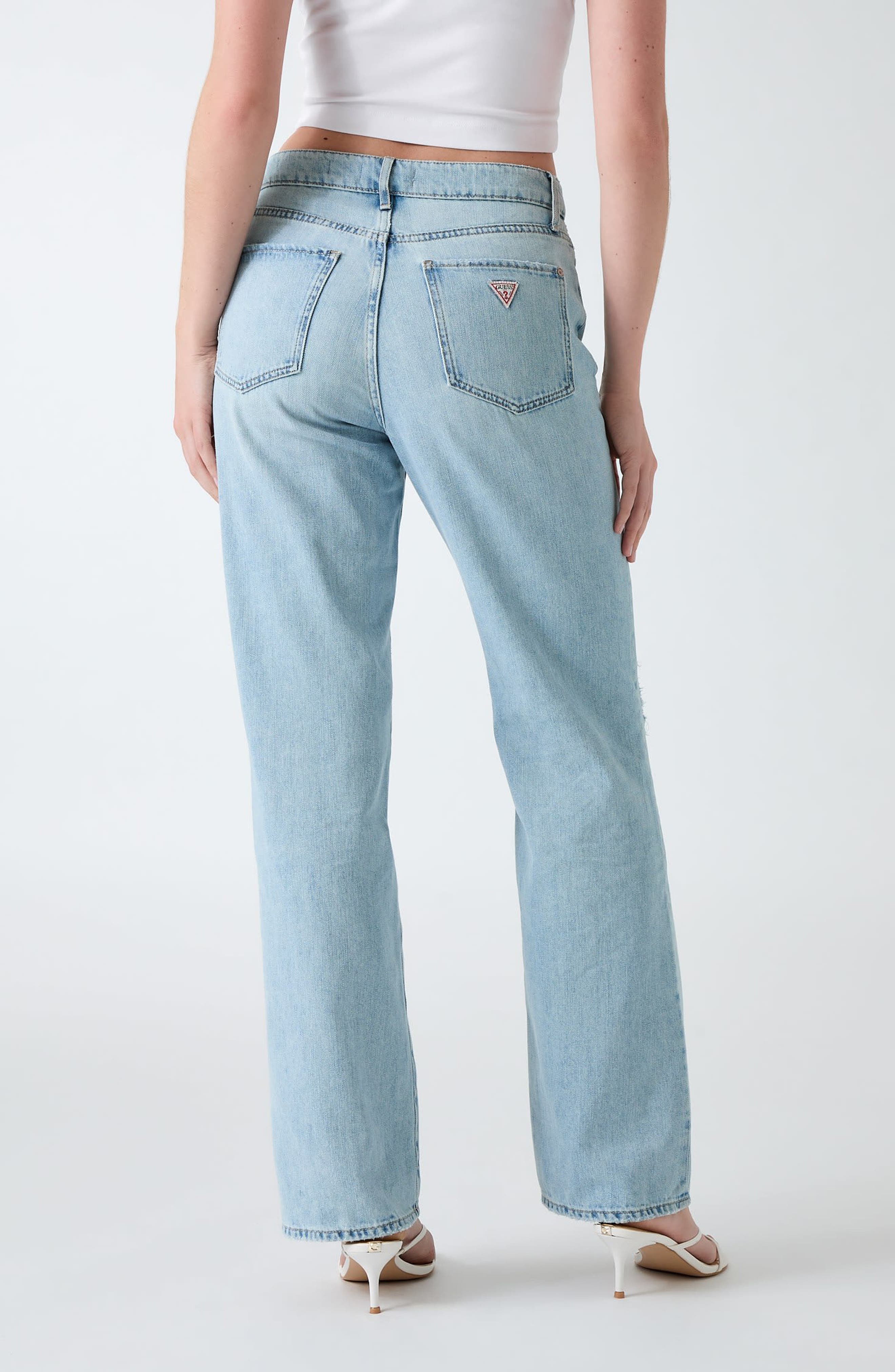 Distressed High Waist Straight Leg Jeans - image 2