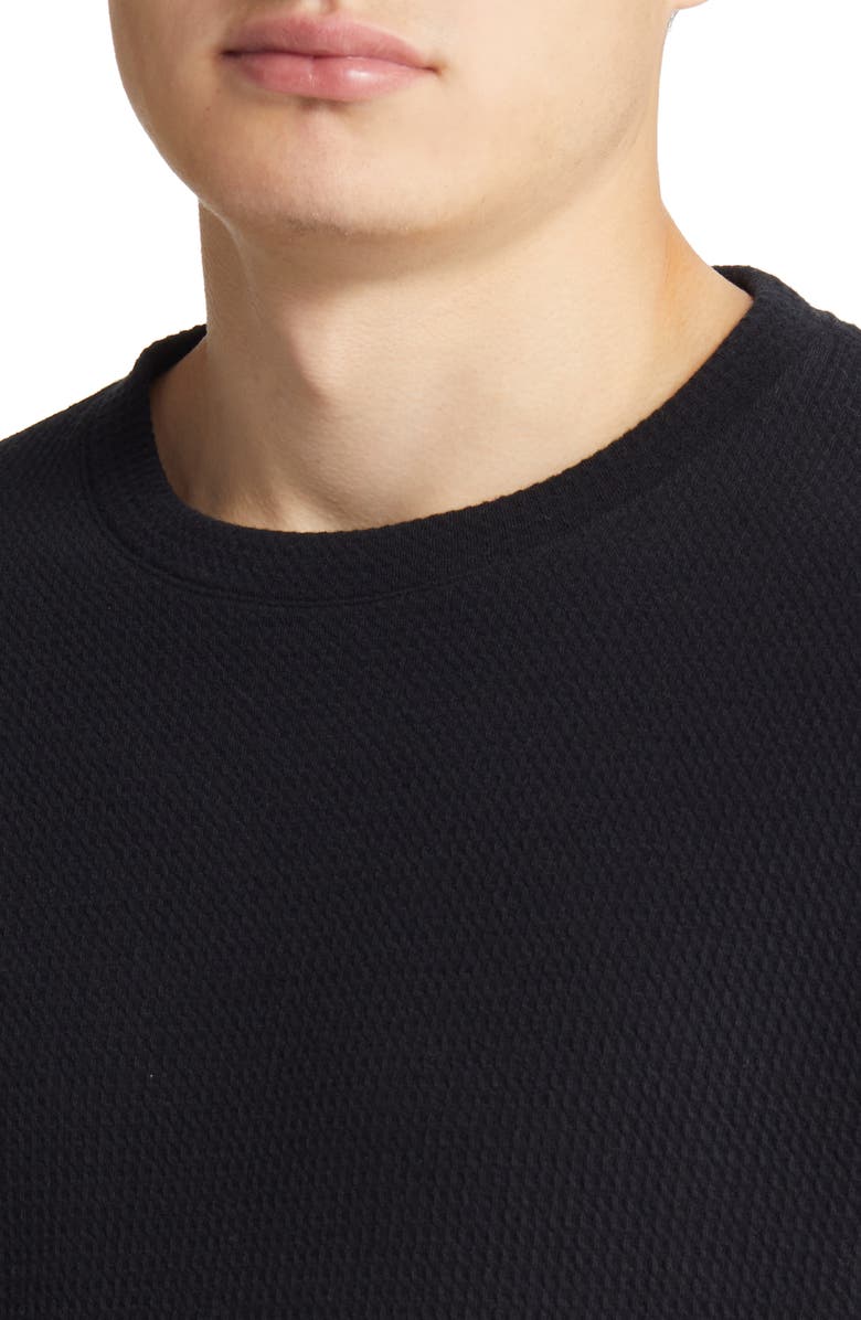 TravisMathew Cloud Waffle Crewneck Tee, Alternate, color, Black