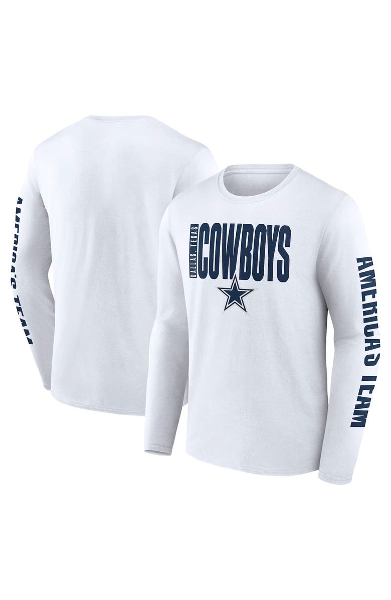 FANATICS Men's Fanatics White Dallas Cowboys Vision Long Sleeve T-Shirt, Main, color, 