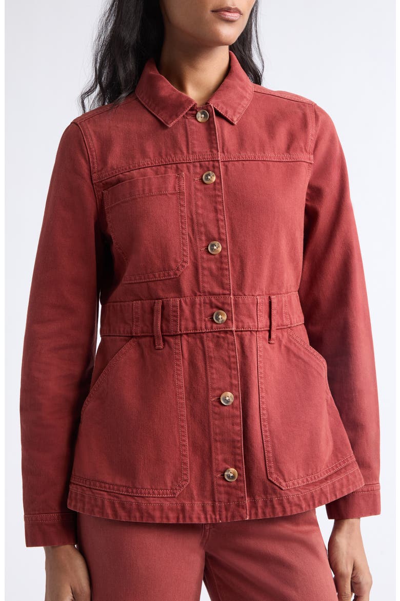 Anzu Cotton Jacket, Alternate, color, RUST