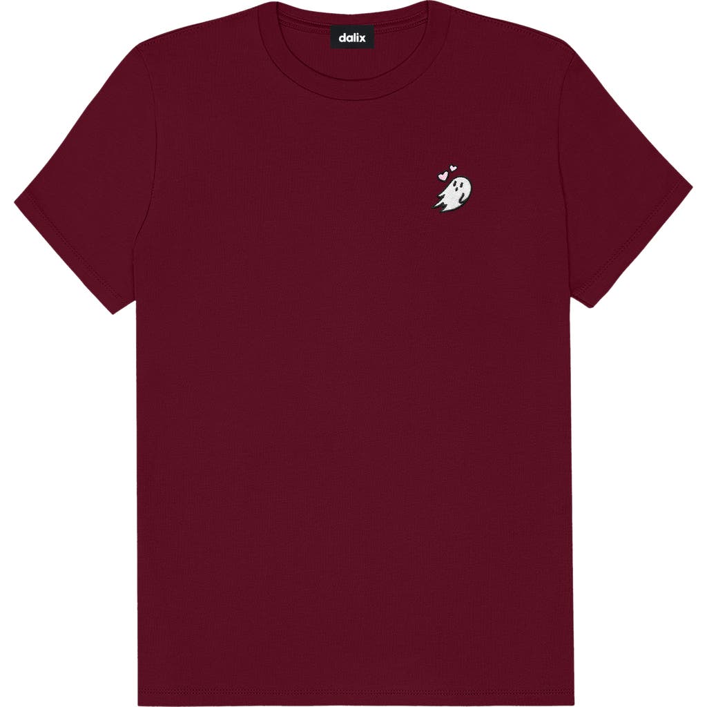Dalix Heartly Ghost Tee In Maroon