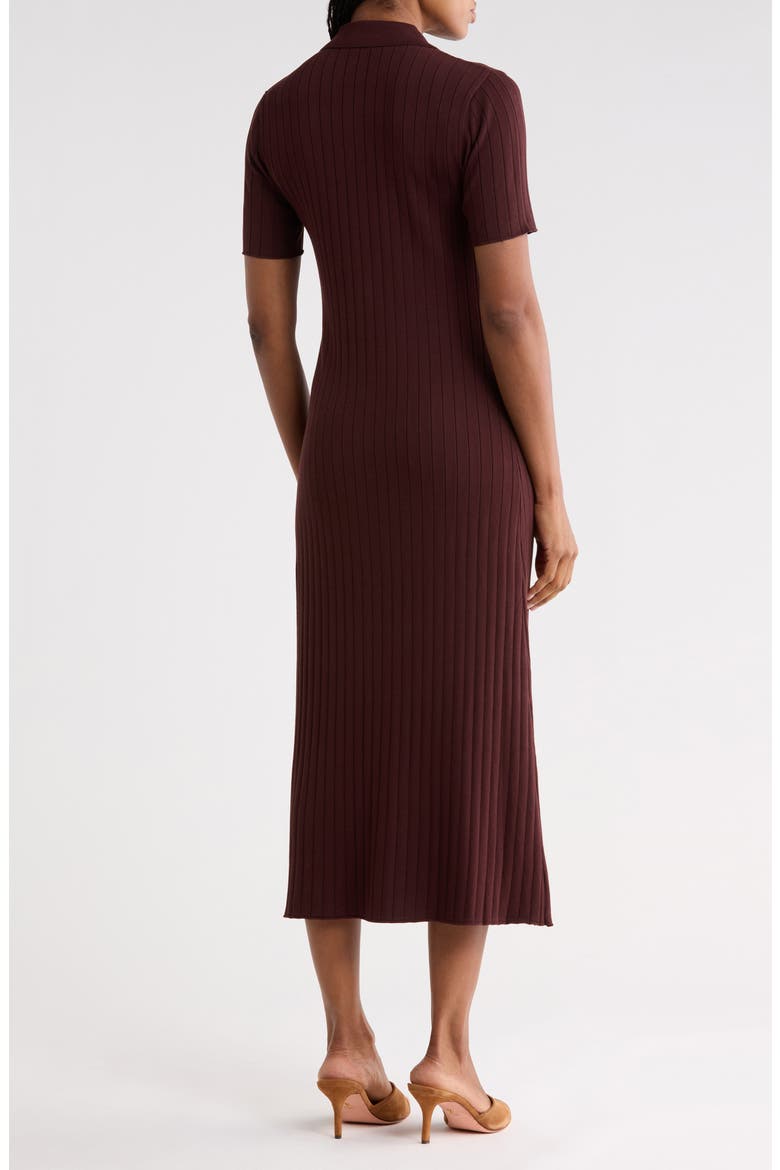 Collared Short Sleeve Sweater Dress, Alternate, color, CHOCOLATE
